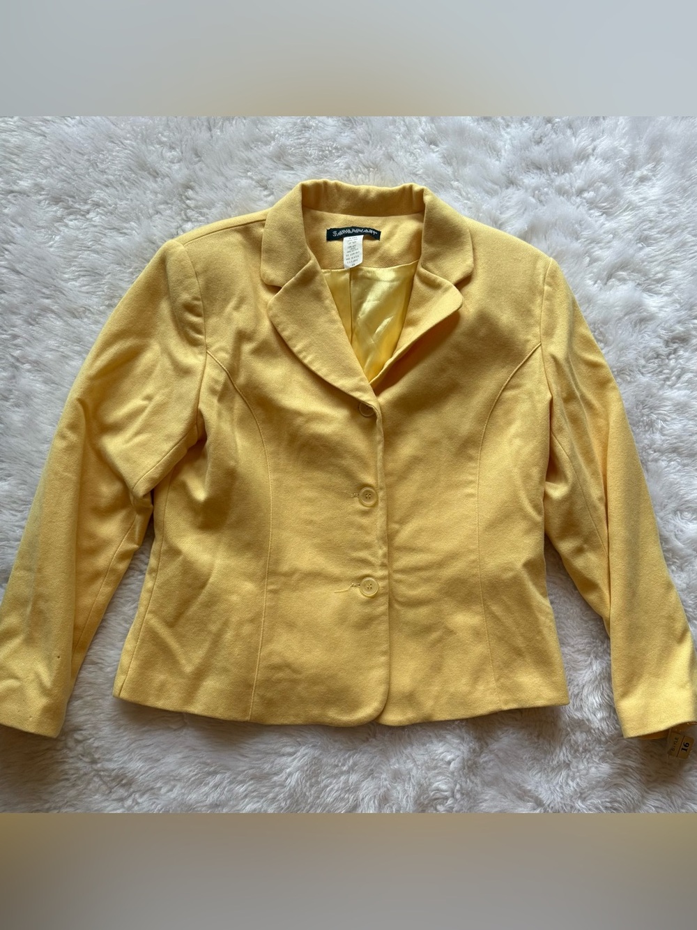 Vintage Savannah banana yellow blazer 100% wool deadstock